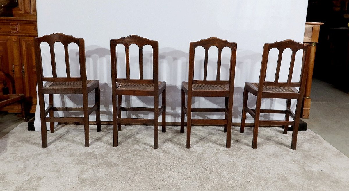 Suite Of 4 Chairs In Solid Oak – 2nd Half 19th Century-photo-4