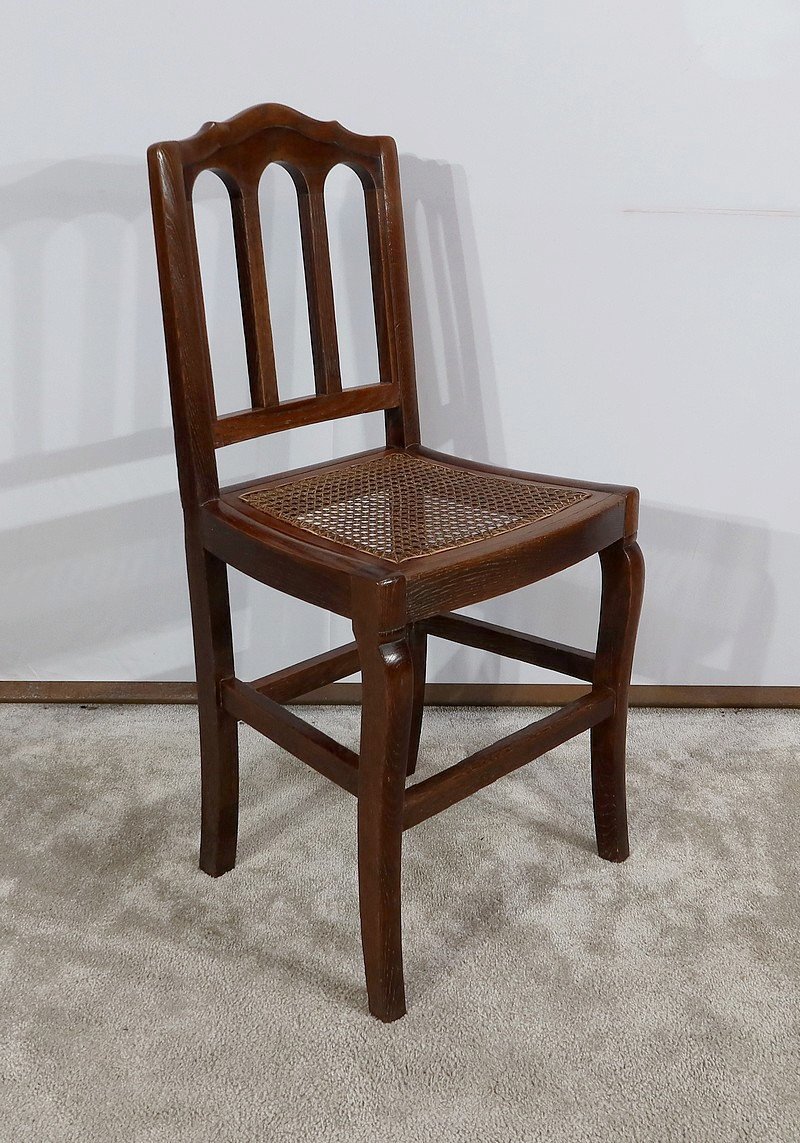 Suite Of 4 Chairs In Solid Oak – 2nd Half 19th Century-photo-2