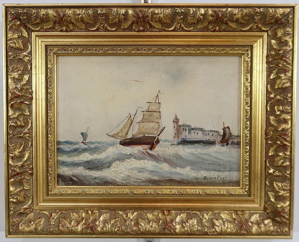 Marine Painting, 19th Century French School-photo-4