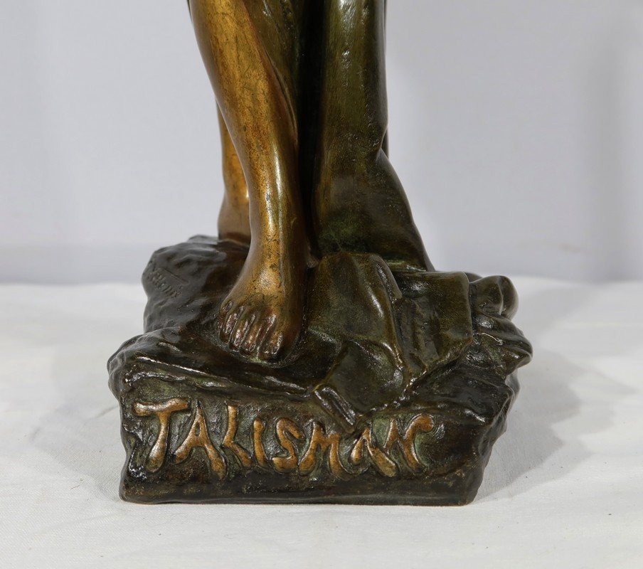 Bronze “talisman” By E. Villanis – Early 20th Century-photo-4