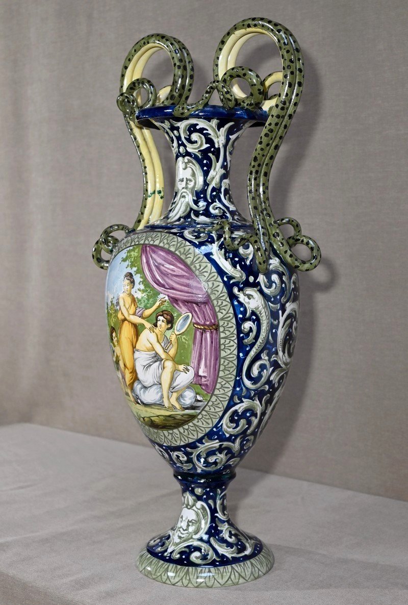 Important Earthenware Vase, Renaissance Style – 2nd Part 19th Century-photo-2