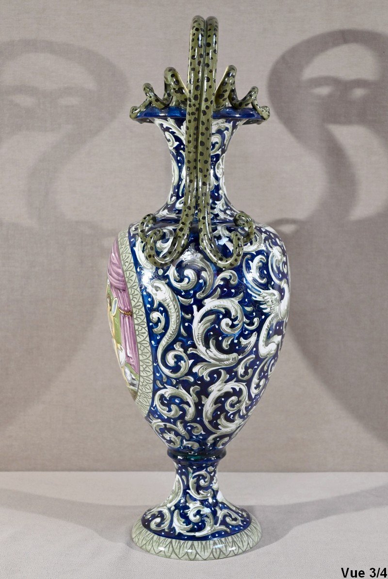 Important Earthenware Vase, Renaissance Style – 2nd Part 19th Century-photo-4