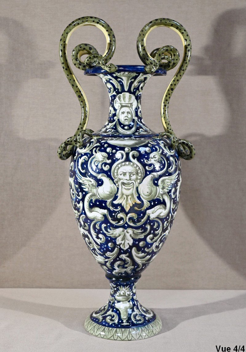 Important Earthenware Vase, Renaissance Style – 2nd Part 19th Century-photo-6