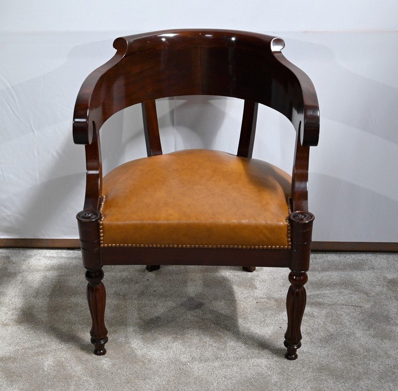 Mahogany Office Armchair, Restoration Period – Early 19th Century-photo-2