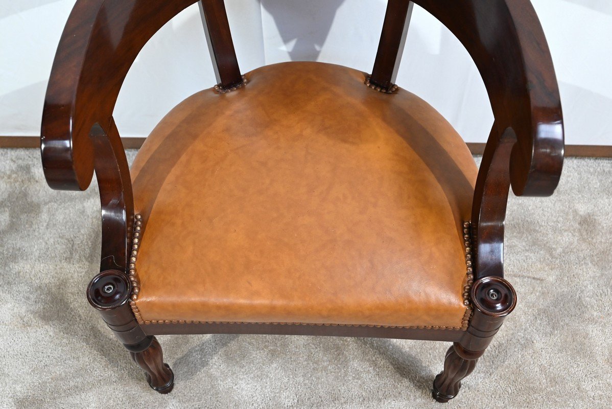 Mahogany Office Armchair, Restoration Period – Early 19th Century-photo-3