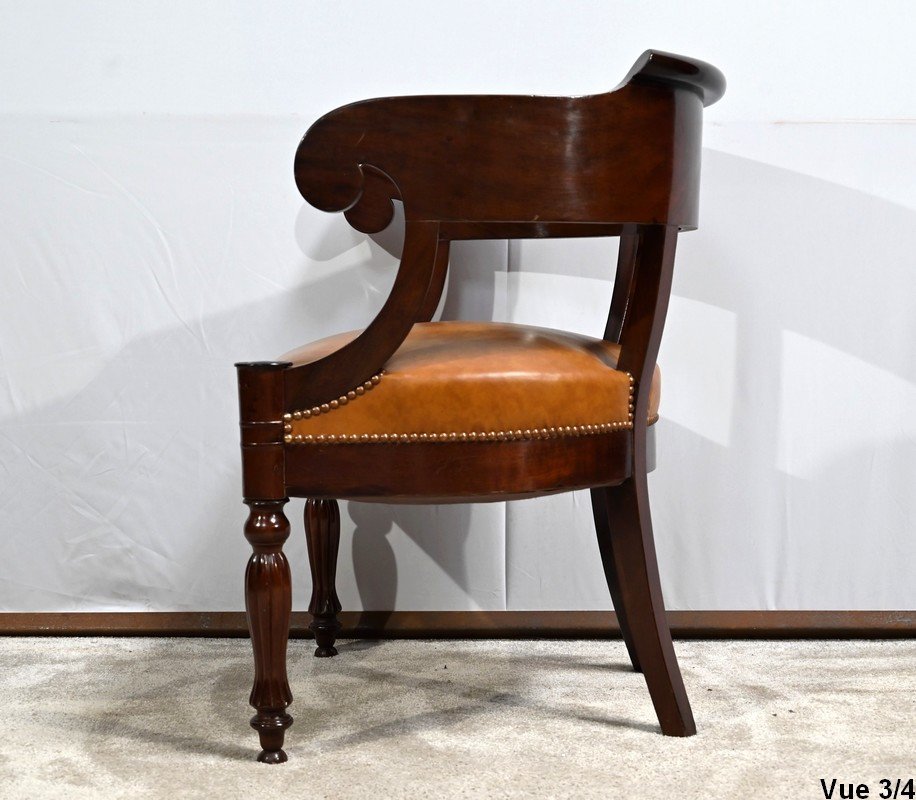 Mahogany Office Armchair, Restoration Period – Early 19th Century-photo-5