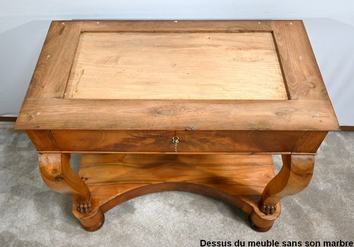 Petite Console De Propriété En Noyer, époque Restauration – Début XIXe-photo-6