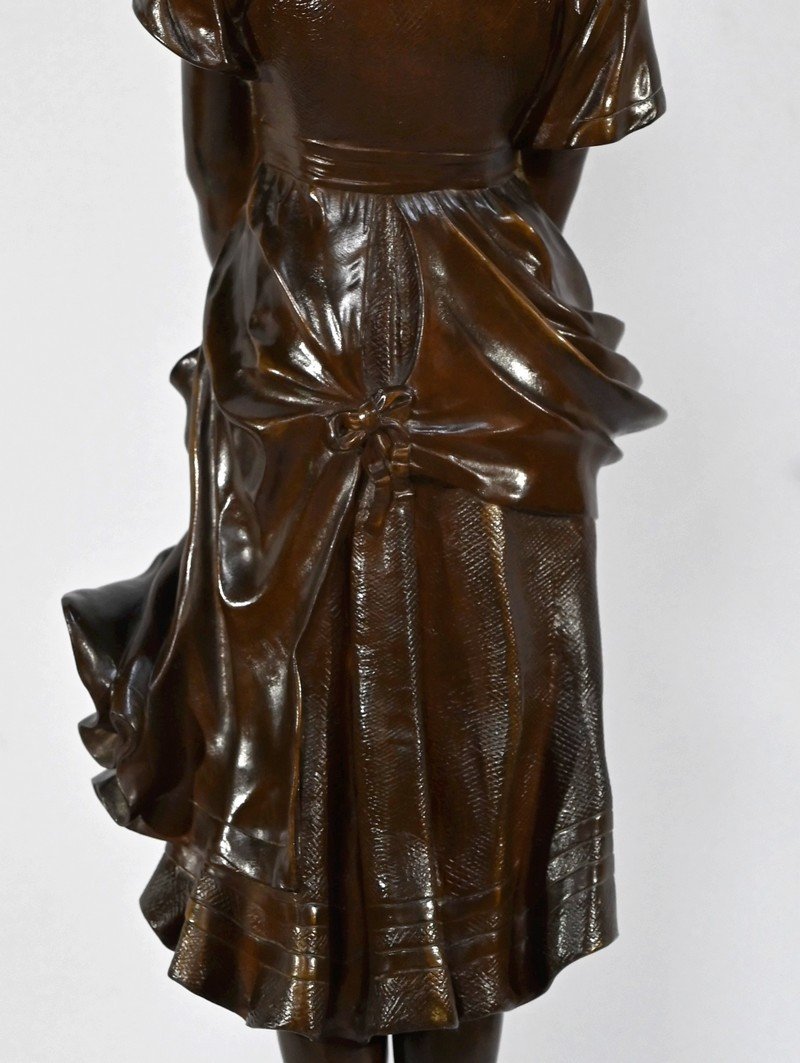 Bronze “the Young Girl With The Broken Jug”, Signed Jb.germain – Late 19th Century-photo-8