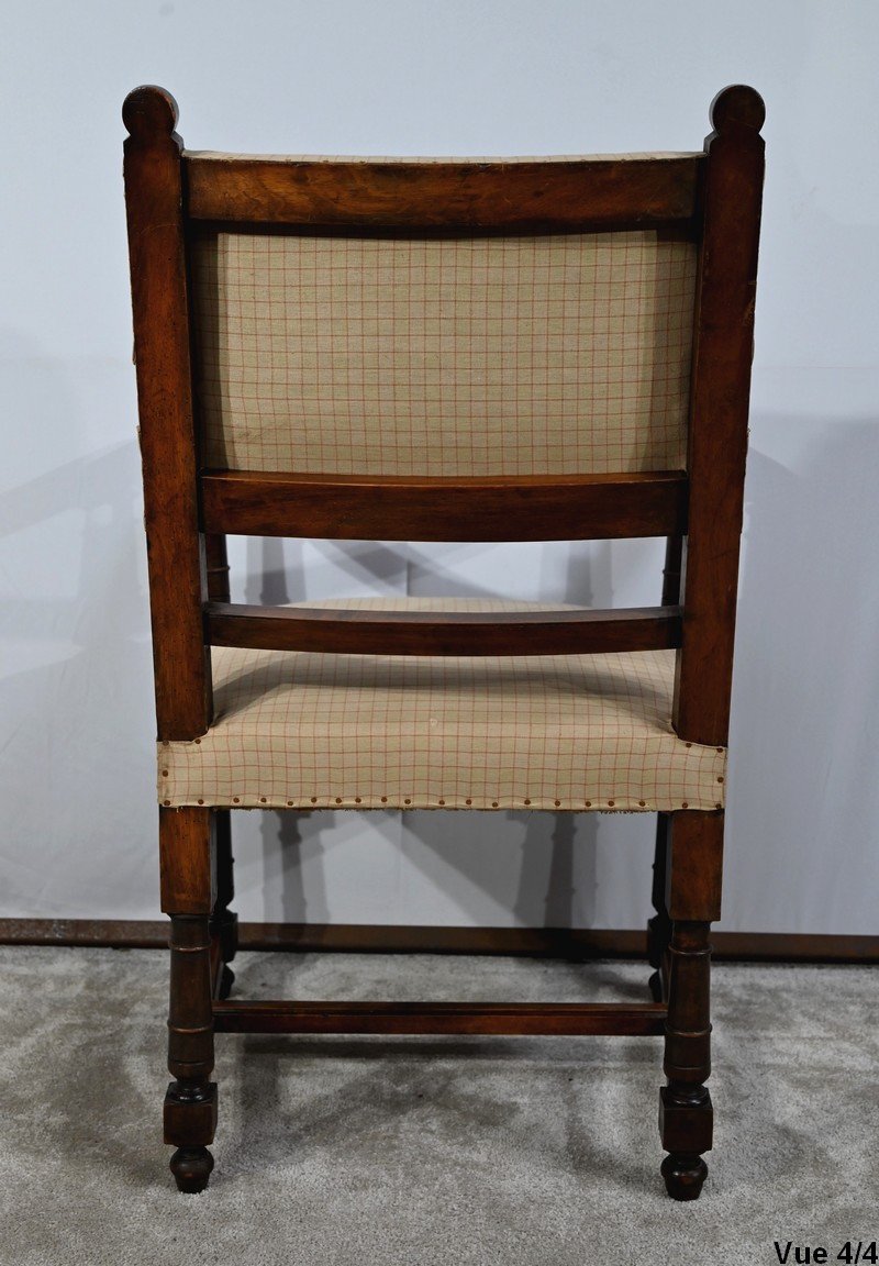 Walnut Armchair, Called Bout De Table, Renaissance Style – Late 19th Century-photo-6