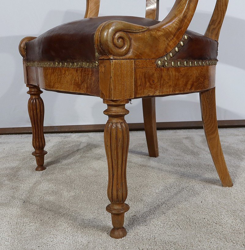 Ash Office Armchair, Louis-philippe – 2nd Half 19th Century-photo-5