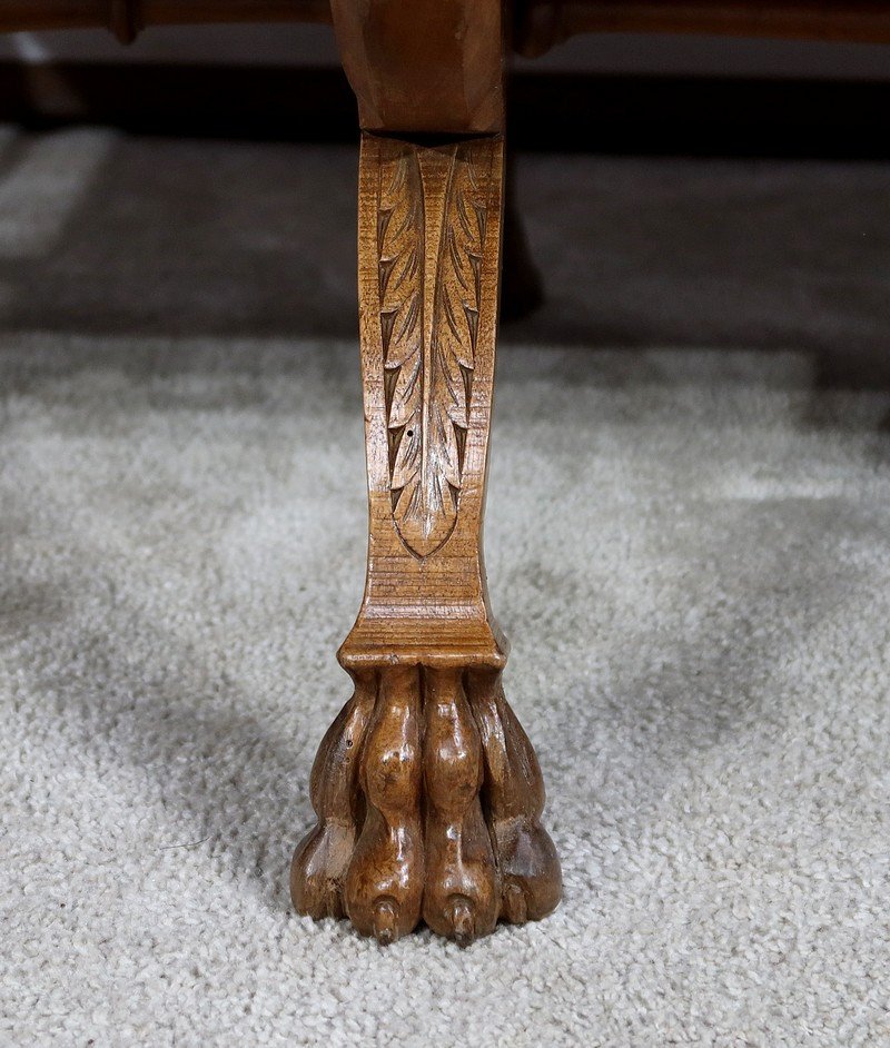 Rare Solid Walnut Bench, Renaissance Style – Late 19th Century-photo-3