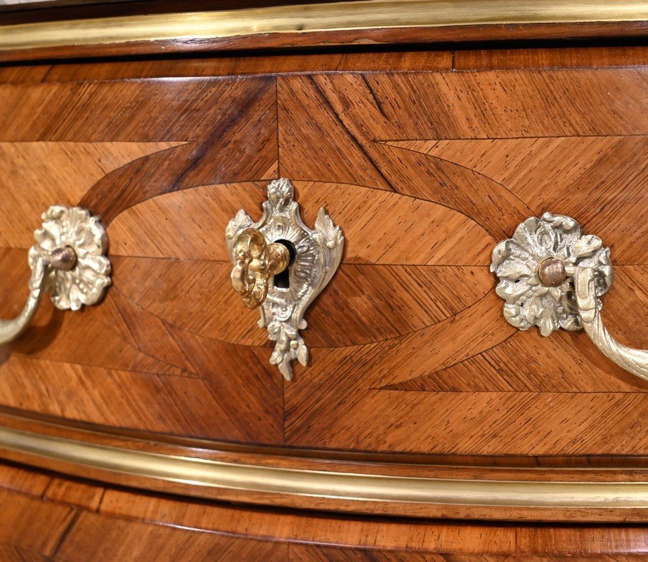 Small Between-tombs Chest Of Drawers In Violet Wood And Rosewood, Louis XIV Style –-photo-2