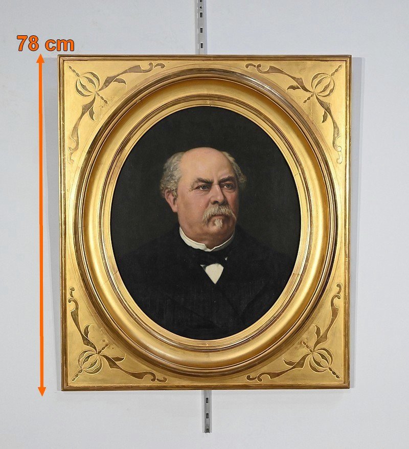 Oil On Canvas, Portrait Of Adolphe Nicolas, 19th Century French School-photo-2