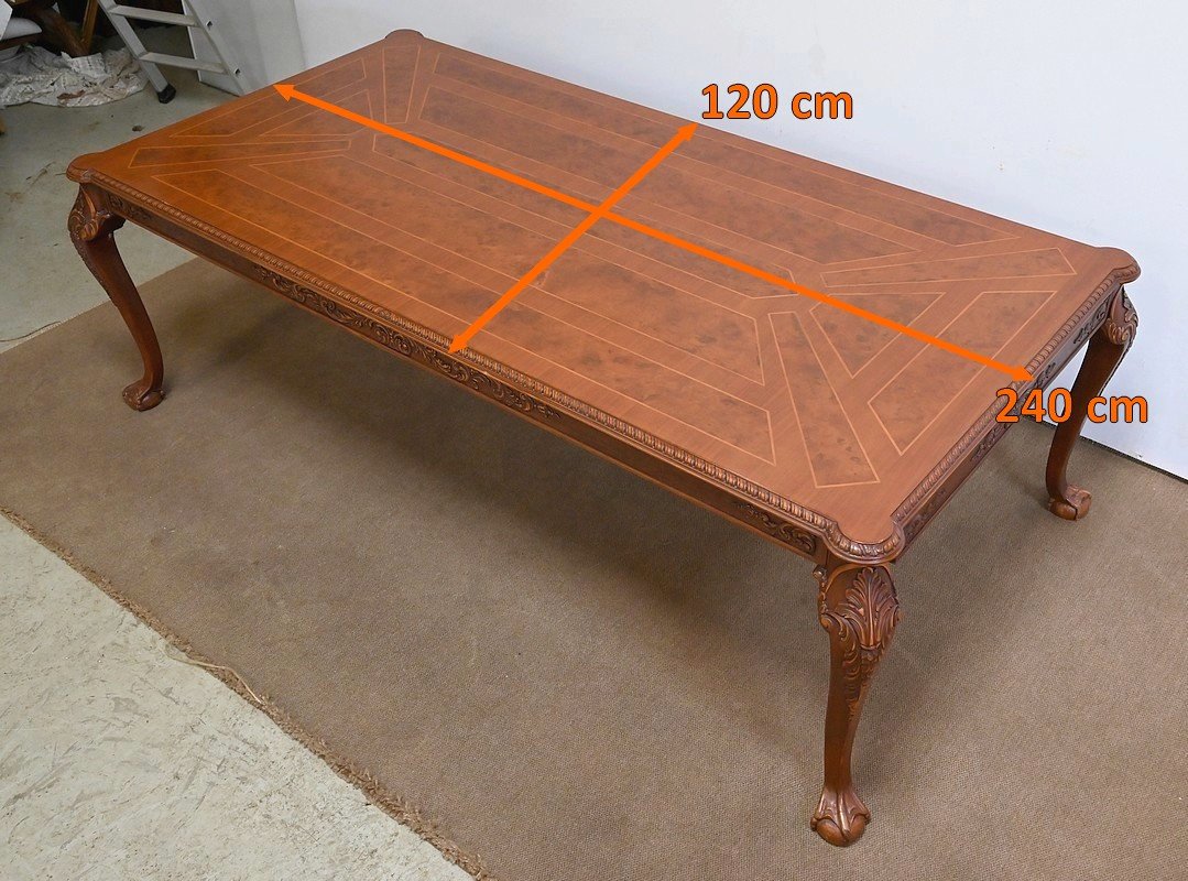 Important Rectangular Table, Chippendale Style, England – Mid 20th Century-photo-5