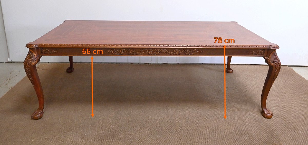 Important Rectangular Table, Chippendale Style, England – Mid 20th Century-photo-6