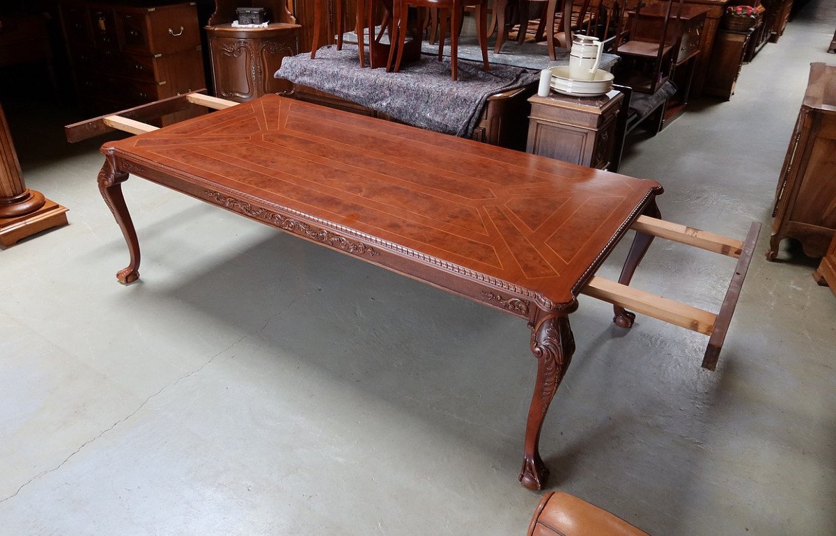 Important Rectangular Table, Chippendale Style, England – Mid 20th Century-photo-8