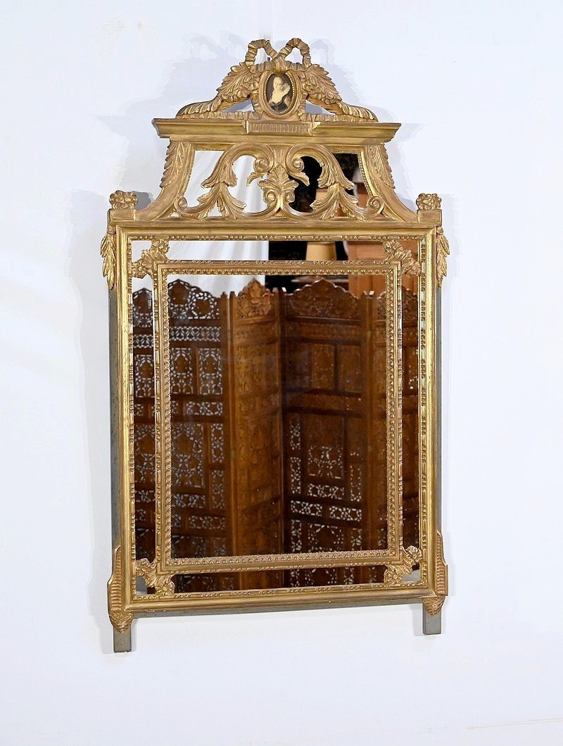 Miroir à Parcloses, Style Louis XVI - Fin XIXe-photo-2