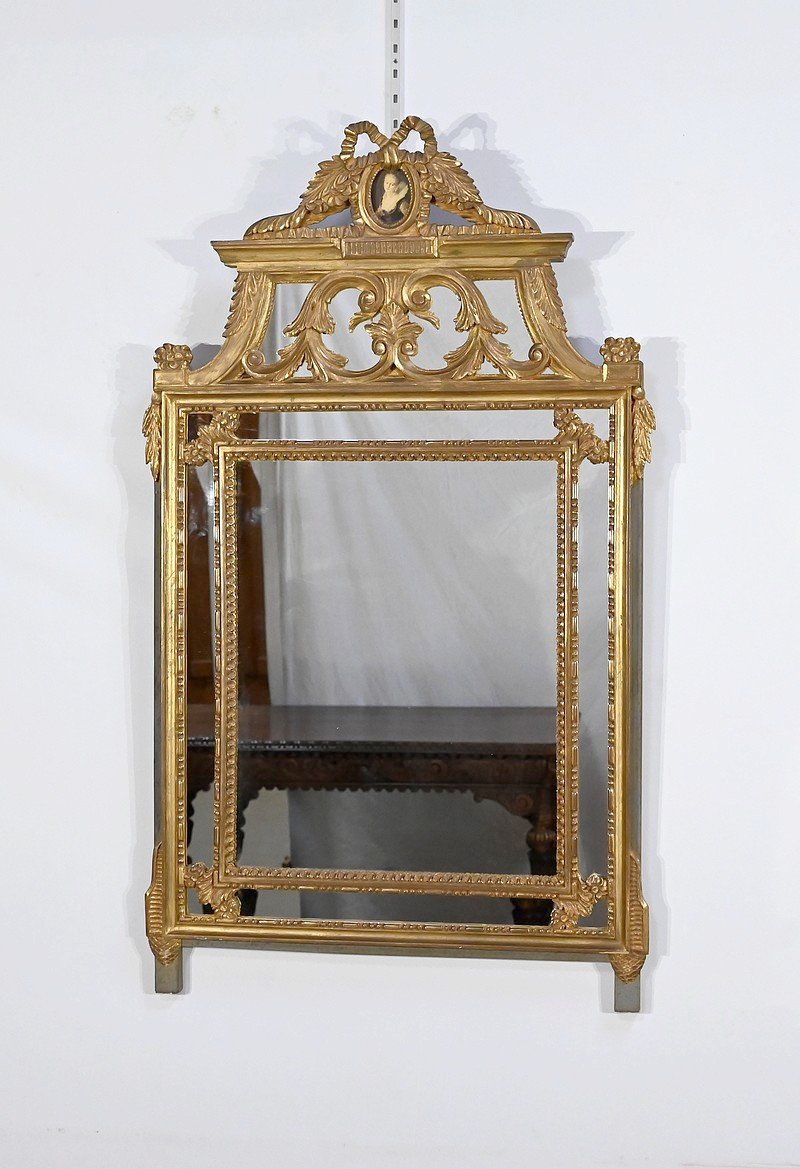 Miroir à Parcloses, Style Louis XVI - Fin XIXe-photo-3