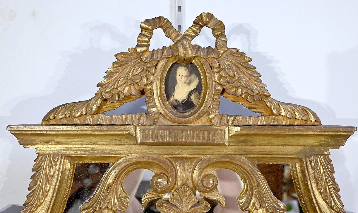 Miroir à Parcloses, Style Louis XVI - Fin XIXe-photo-2