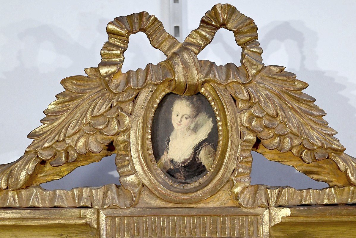 Miroir à Parcloses, Style Louis XVI - Fin XIXe-photo-3