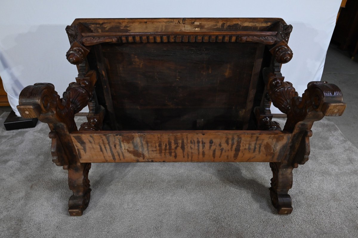 Oak Desk Table, Gothic Renaissance Taste – Late 19th Century-photo-8