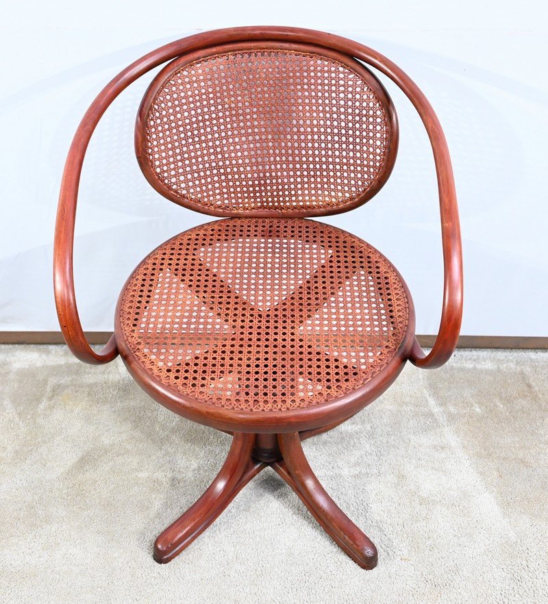 Beech Office Armchair, Thonet Spirit – Early 20th Century-photo-3