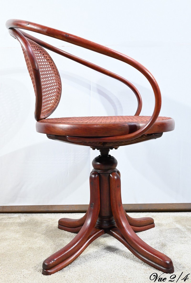 Beech Office Armchair, Thonet Spirit – Early 20th Century-photo-3