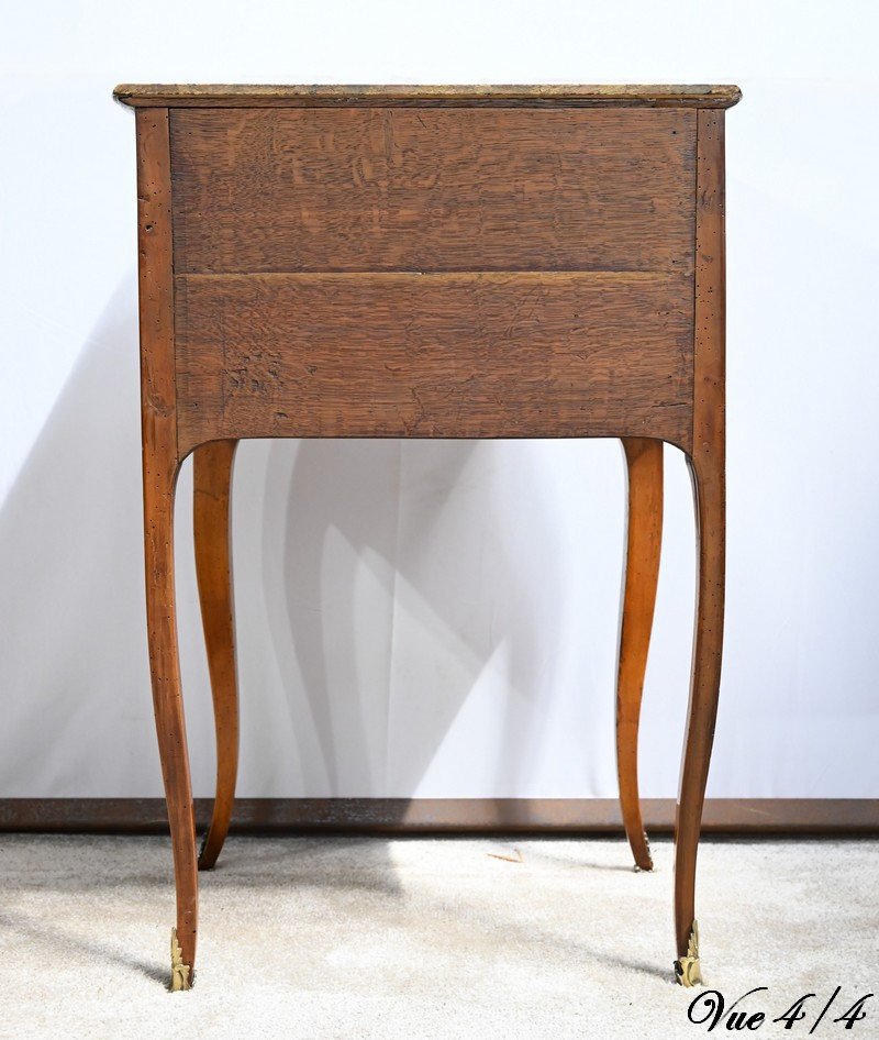 Petite Table Chiffonnière En Bois De Rose Et Noyer, Style Louis XV – 2ème Moitié XIXe-photo-8