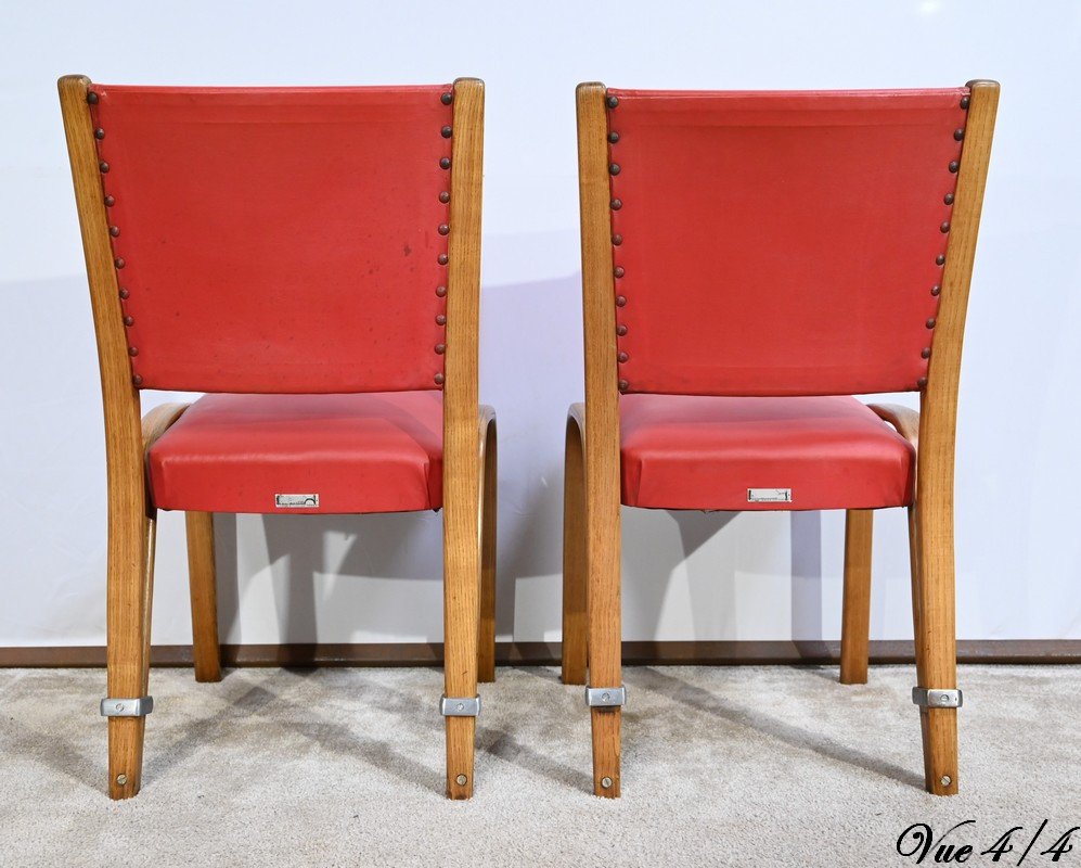 Pair Of “bow Wood” Chairs, Signed H.steiner – 1950-photo-4