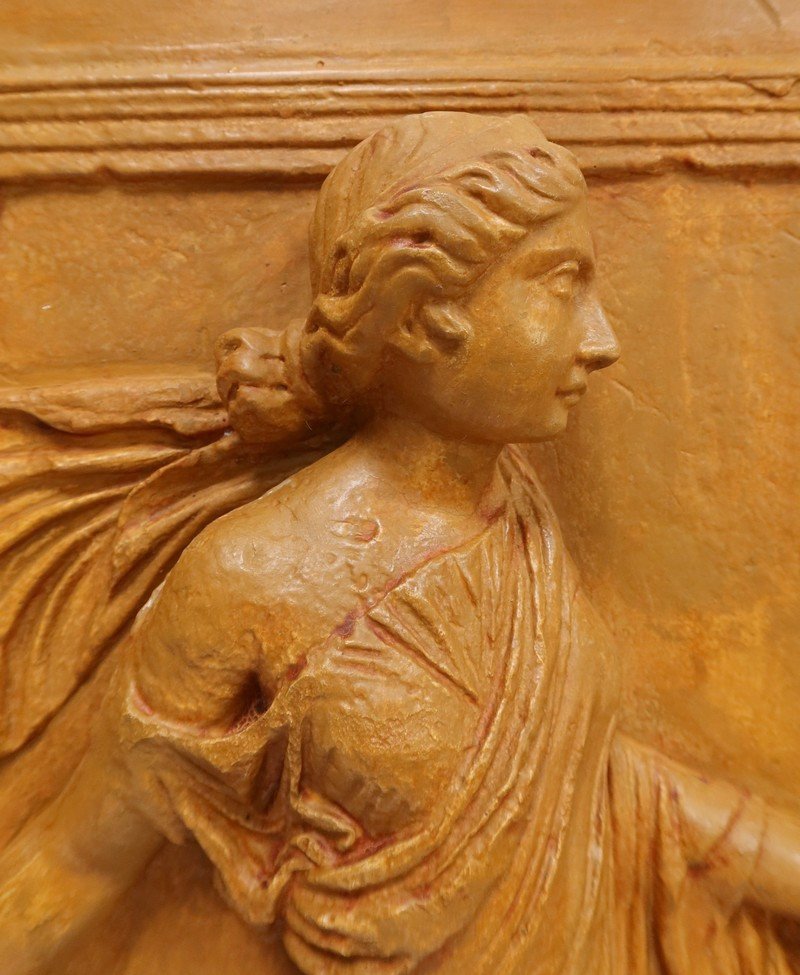 Sculpture Haut-relief En Plâtre, « Danseuses De Borghèse » – XIXe-photo-6