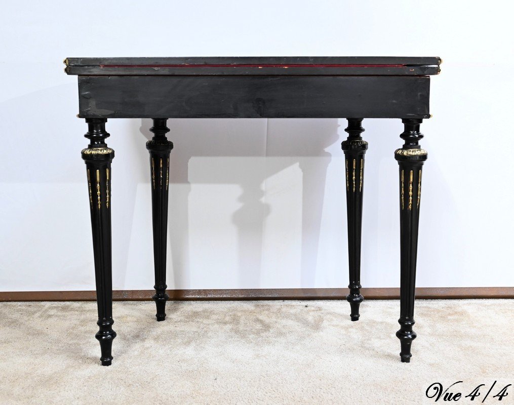 Console Games Table In Blackened Wood, Napoleon III Period – Mid-19th Century-photo-7