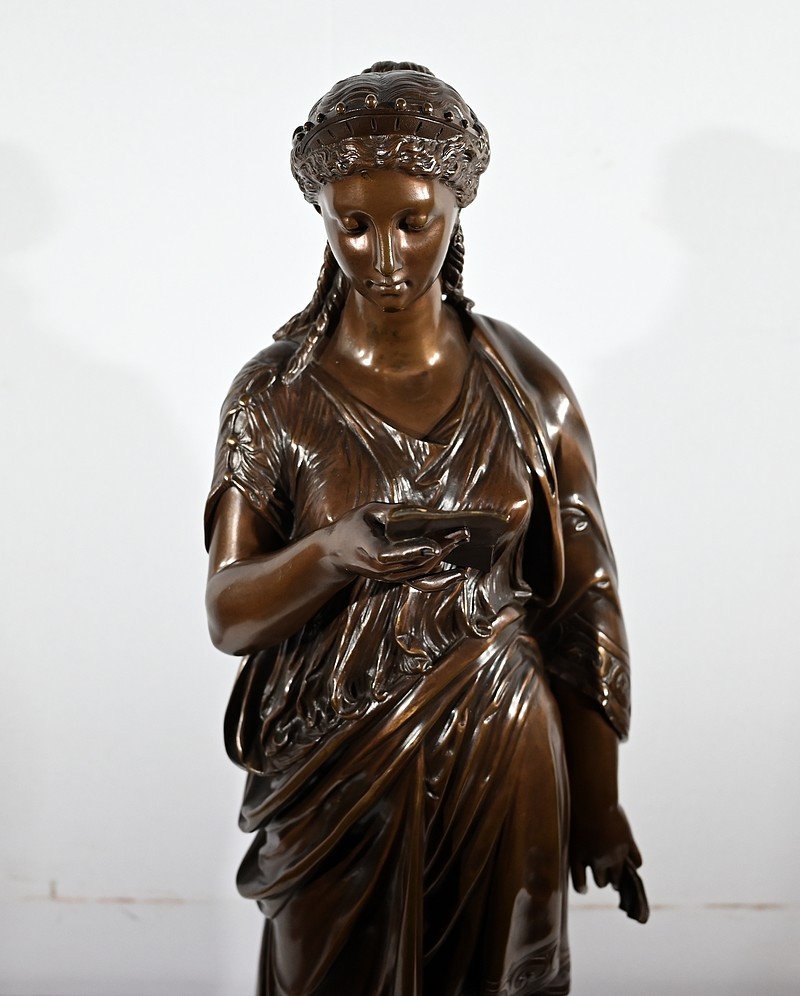 Important Bronze “the Letter” By Jl. Grégoire – Late 19th Century-photo-4