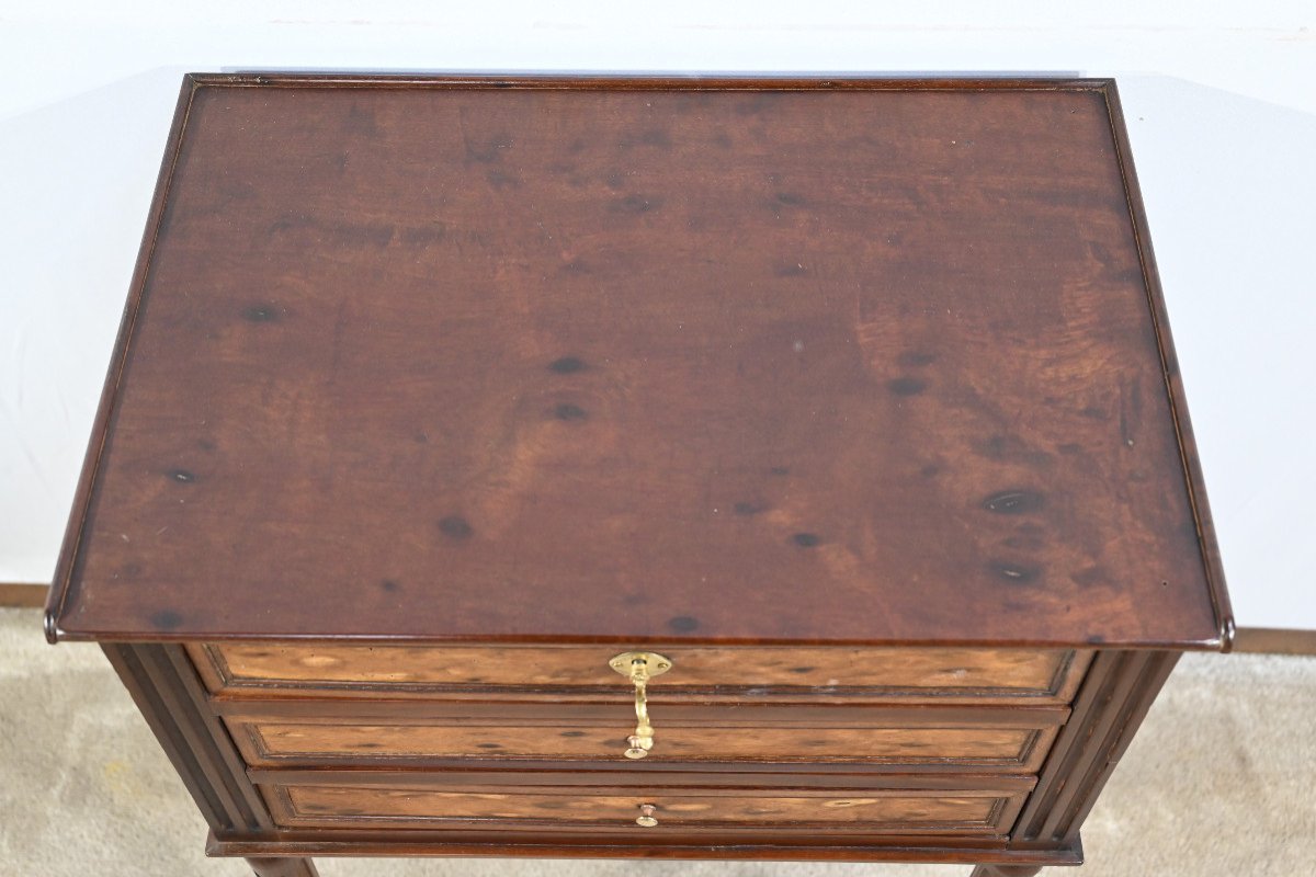 Small Chiffonniere Commode In Cuban Mahogany, Louis XVI Style – 1st Part 19th-photo-3