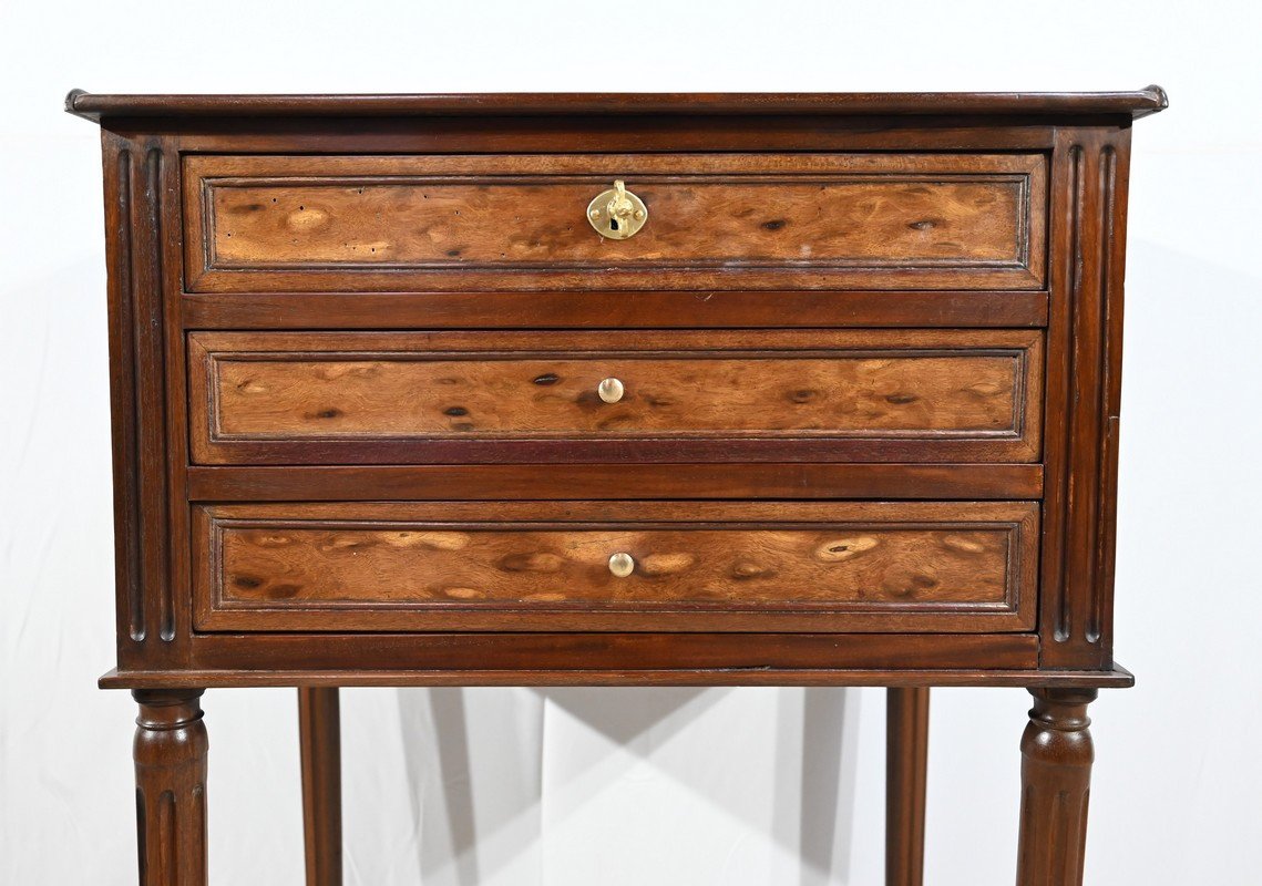 Petite Commode Chiffonnière En Acajou De Cuba, Style Louis XVI – 1ère Partie XIXe-photo-1