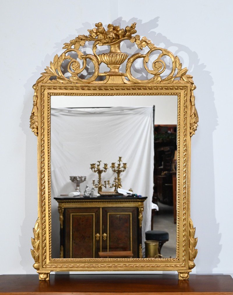 Miroir En Bois Doré, Style Louis XVI - 1ère Partie XIXe