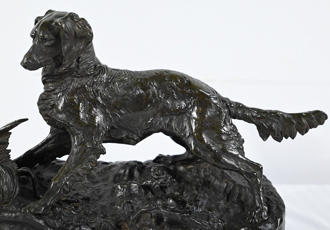 Bronze « Chien Epagneul », Signé P-j.mêne – Milieu XIXe-photo-2