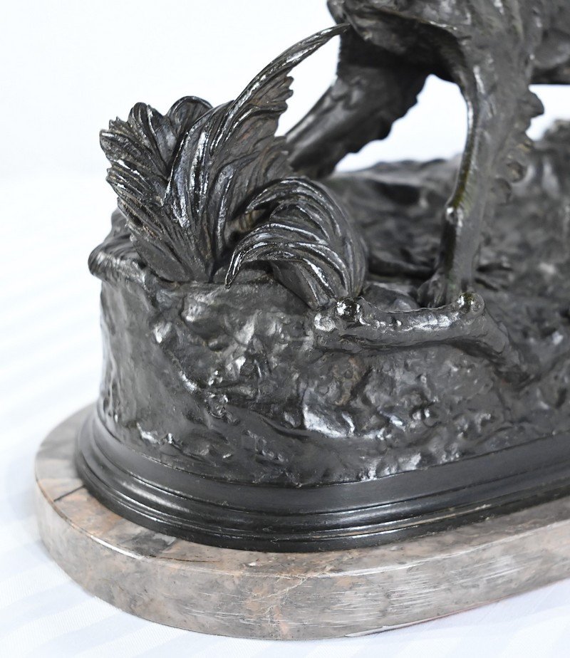 Bronze « Chien Epagneul », Signé P-j.mêne – Milieu XIXe-photo-4