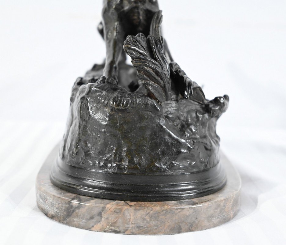 Bronze « Chien Epagneul », Signé P-j.mêne – Milieu XIXe-photo-3