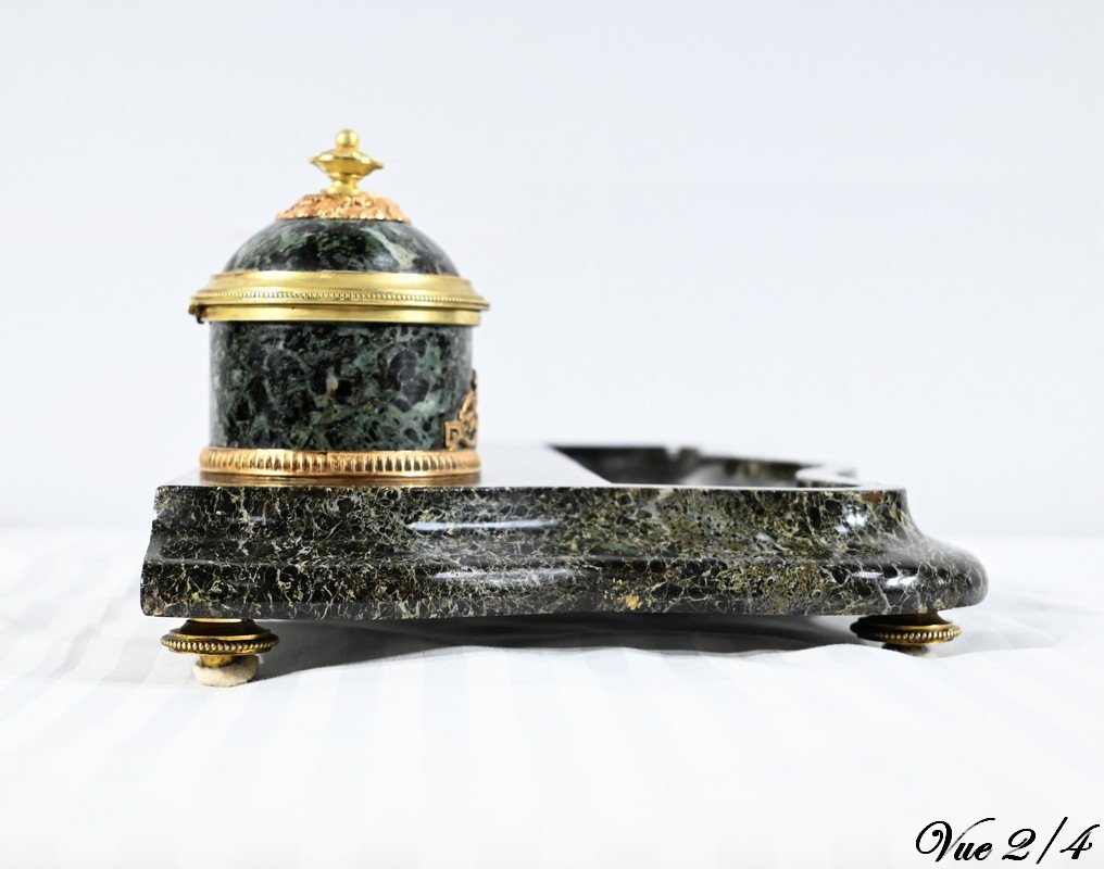 Inkwell In Marble And Bronze, Empire Style – 1st Part 19th-photo-5