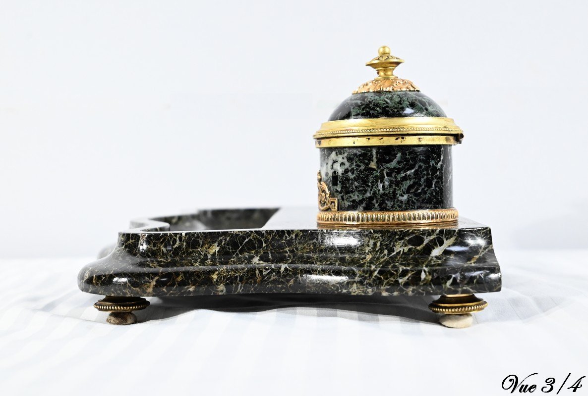 Inkwell In Marble And Bronze, Empire Style – 1st Part 19th-photo-6