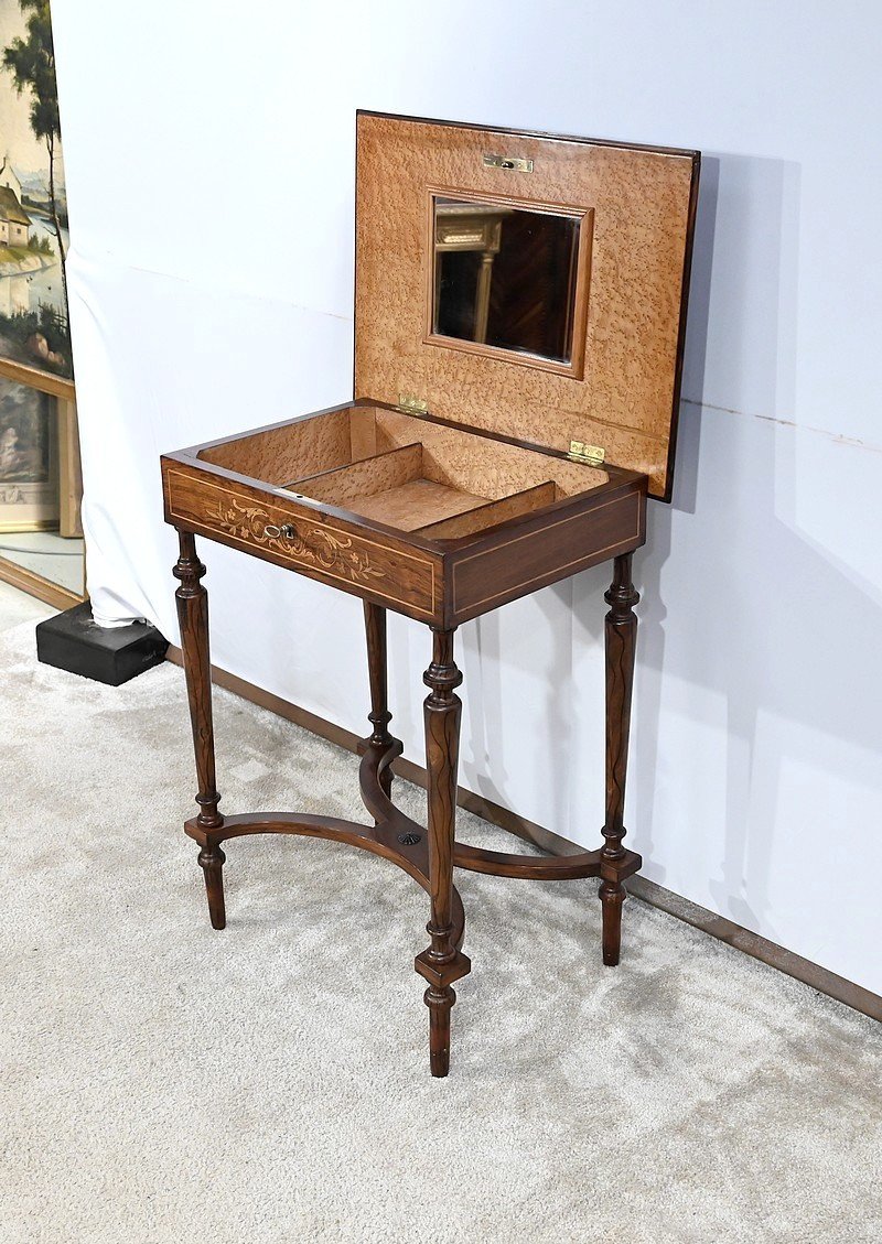 Petite Table En Marqueterie, Goût Louis XVI – Fin XIXe-photo-3