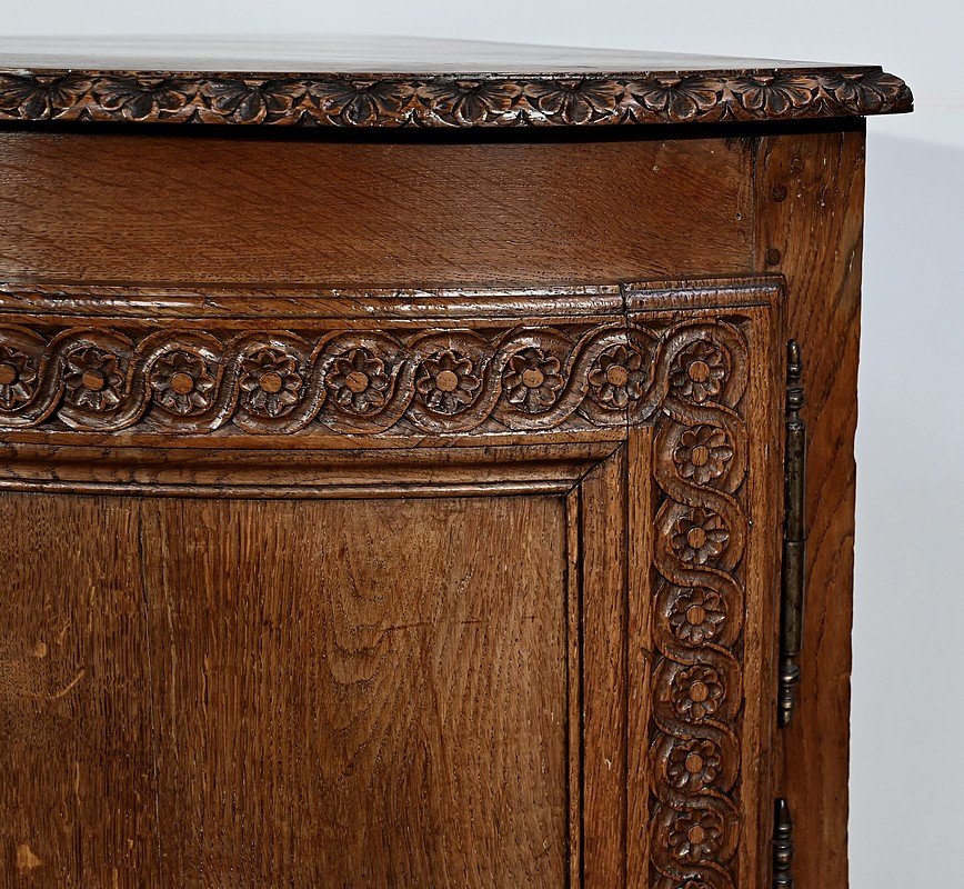 Corner Cabinet In Solid Oak, Louis XV Style – Early 19th Century-photo-1