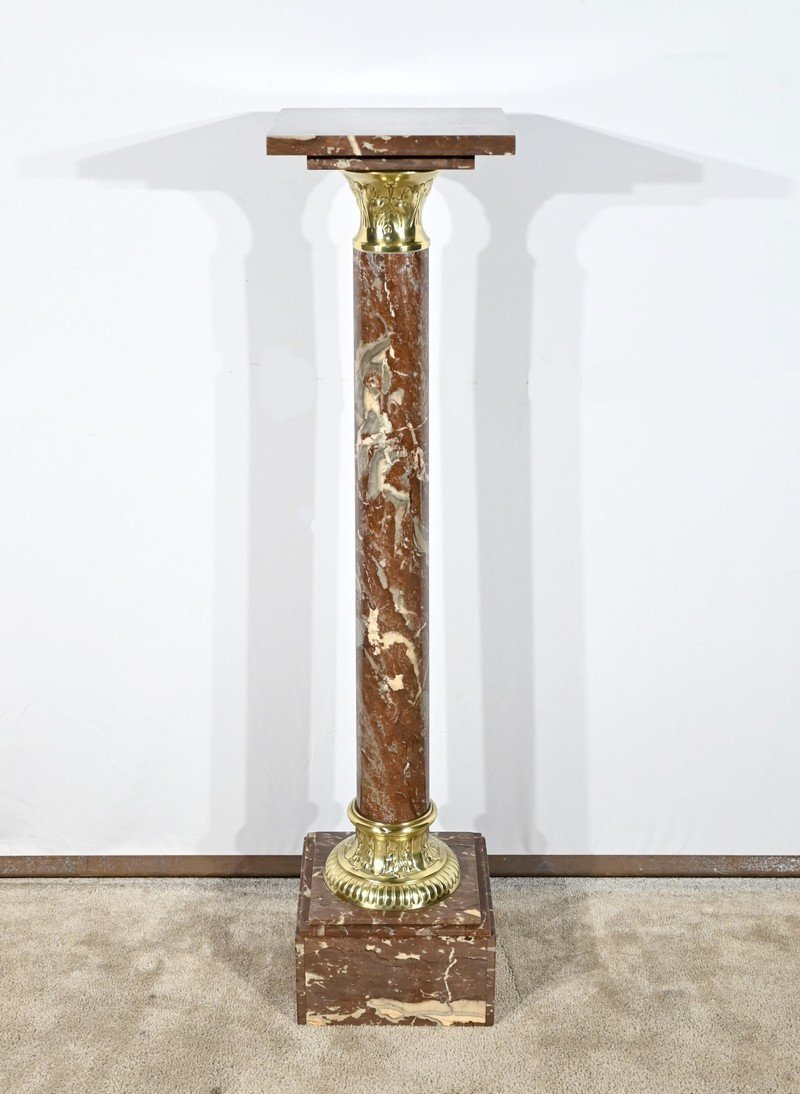 Red Pyrenees Marble Column – Late 19th Century