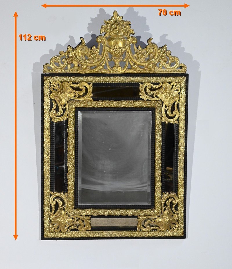 Mirror With Brass Beads, Napoleon III Period – Mid-19th Century-photo-6