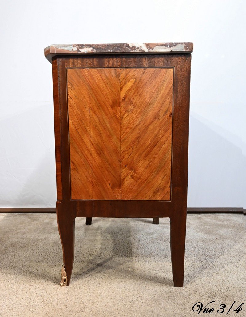 Small Commode In Rosewood And Mahogany, Louis XV/louis XVI Transition - 2nd Part 19th-photo-5