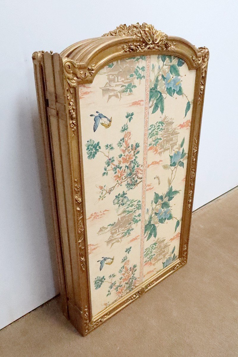 Screen In Silk And Golden Wood, Louis XV Style And Asian Decors – 2nd Part 19th-photo-7