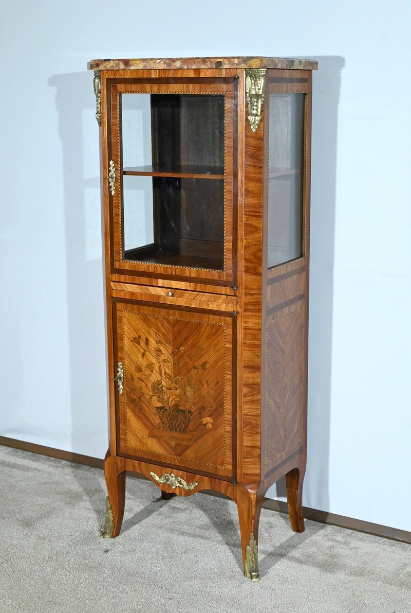 Small Rosewood Showcase, Louis XV / Louis XVI Transition Style – Early 20th Century-photo-2