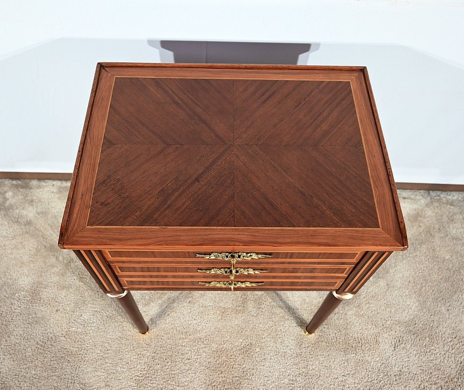 Small Chiffonnière Dressing Table Commode In Rosewood And Mahogany, Louis XVI – 18th Century-photo-3