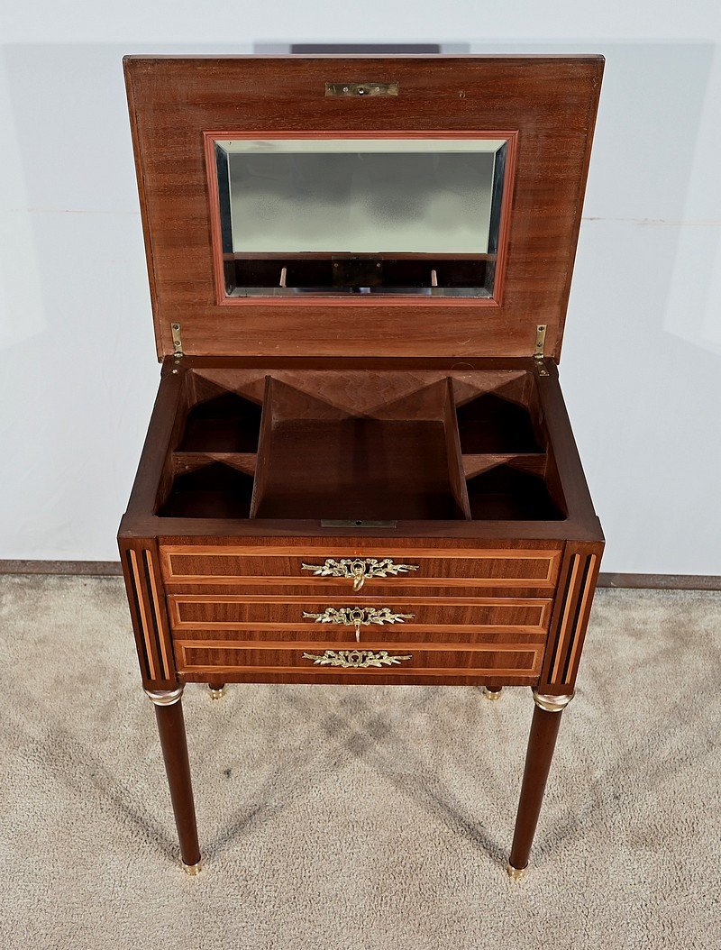 Small Chiffonnière Dressing Table Commode In Rosewood And Mahogany, Louis XVI – 18th Century-photo-5