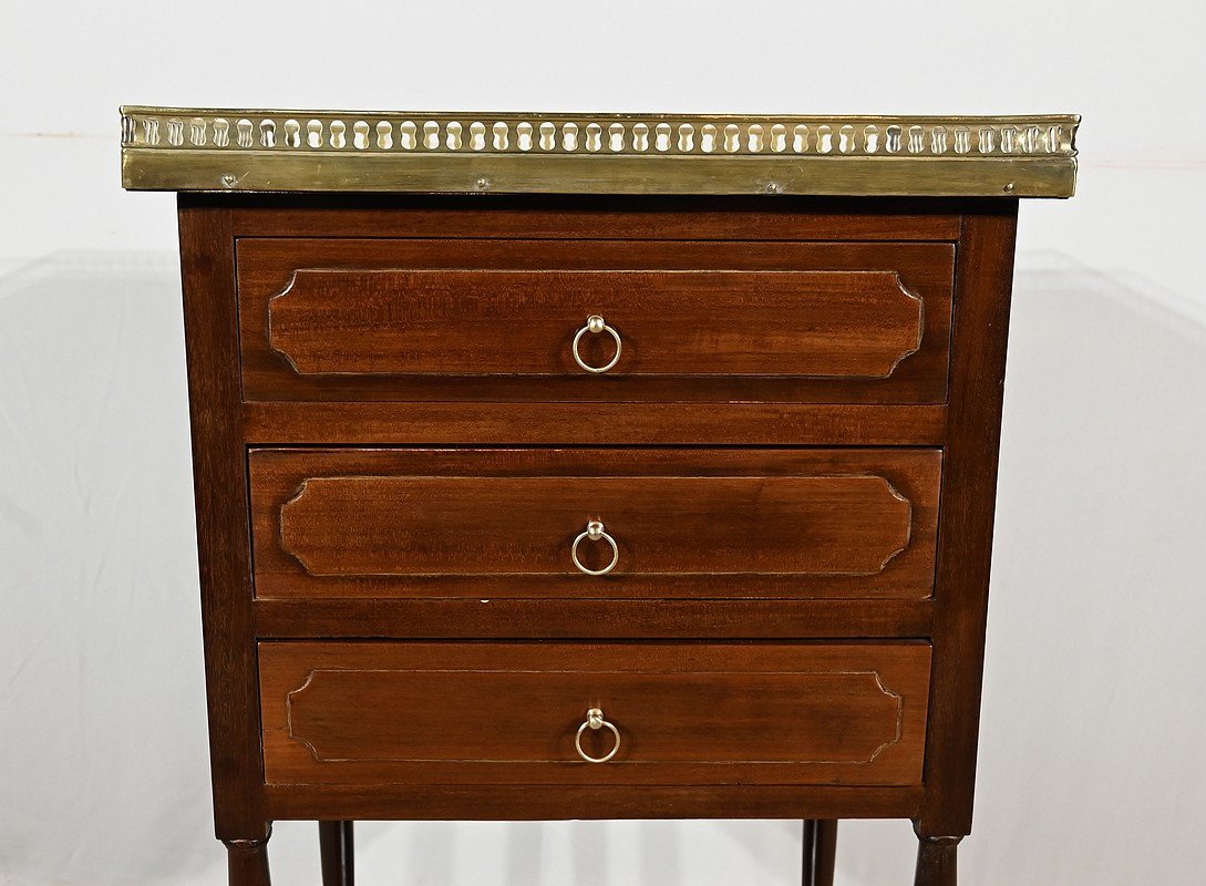 Small Mahogany Chiffonnière Living Room Table, Louis XVI – 18th Century-photo-1